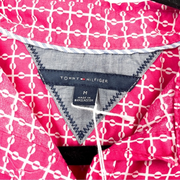 Tommy Hilfiger Long Sleeve Pink & White Patterned Button-Up - Picture 8 of 10